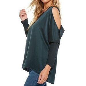 New Chaser Cold Shoulder Silk Top